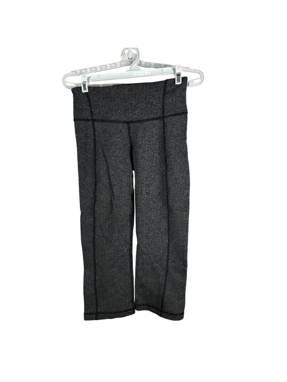 Lululemon Herringbone High-Waist Crop Pants Size 4 Black/Gray Stretch Yoga Style